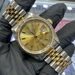 Rolex Datejust 36mm | Two-Tone Stainless Steel and 18K Yellow Gold | Champagne Stick Dial | REF: 16233