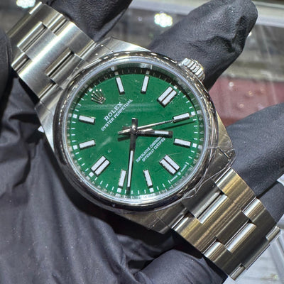 2026 Rolex Oyster Perpetual 41mm | Stainless Steel | Green Stick Dial | REF: 134300