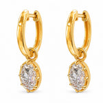 Georgian Oval Drop Hoop Earrings 71734