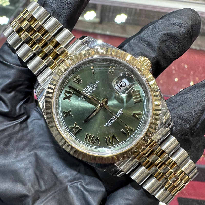 2026 Rolex Datejust 41mm | Two-Tone Stainless Steel and 18K Yellow Gold | Green Roman Dial | REF: 126333