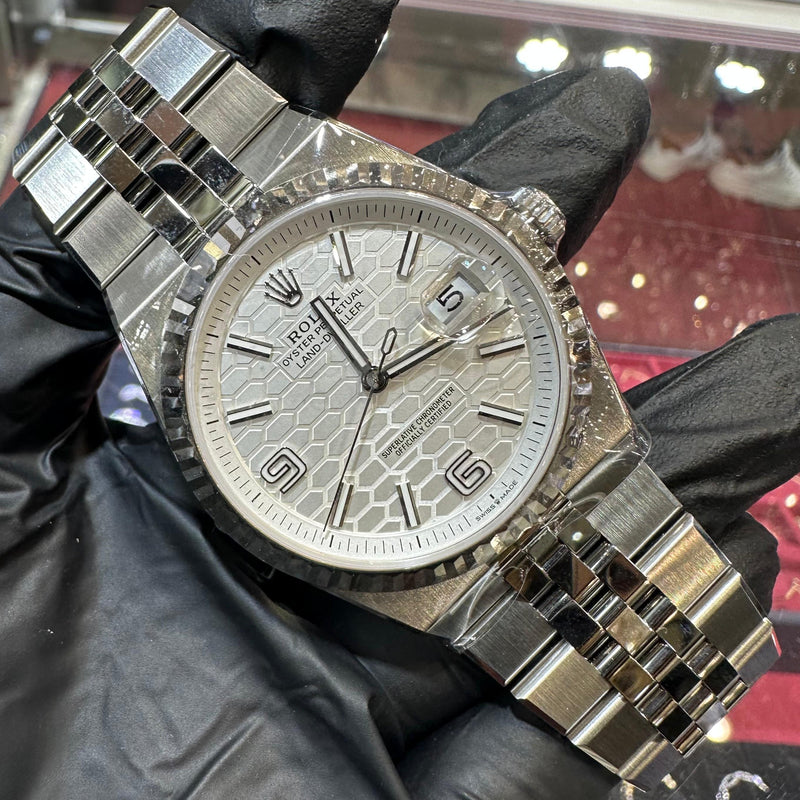2026 Rolex Land-Dweller 40mm | Stainless Steel | White Honeycomb Dial | REF: 127334