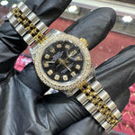 Rolex Lady Datejust 26mm | Two-Tone Stainless Steel and 18K Yellow Gold | Black Diamond Dial | REF: 69173