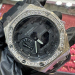 2026 Casio G-Shock "CasiOak" 45.4mm | White Gold Tone Stainless Steel | Black Dial | REF: GA-2100
