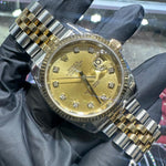 Rolex Datejust 36mm | Two-Tone Stainless Steel and 18K Yellow Gold | Champagne Diamond Dial | REF: 116233