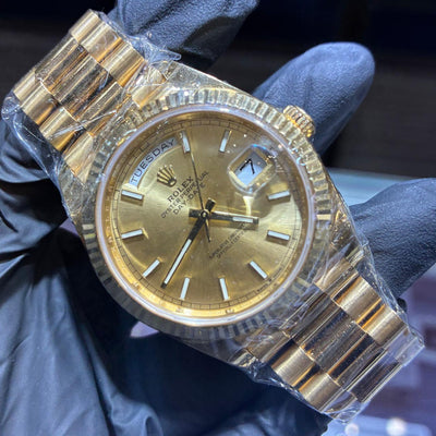 2020 Rolex Day-Date 40mm | 18K Yellow Gold | Champagne Stick Dial