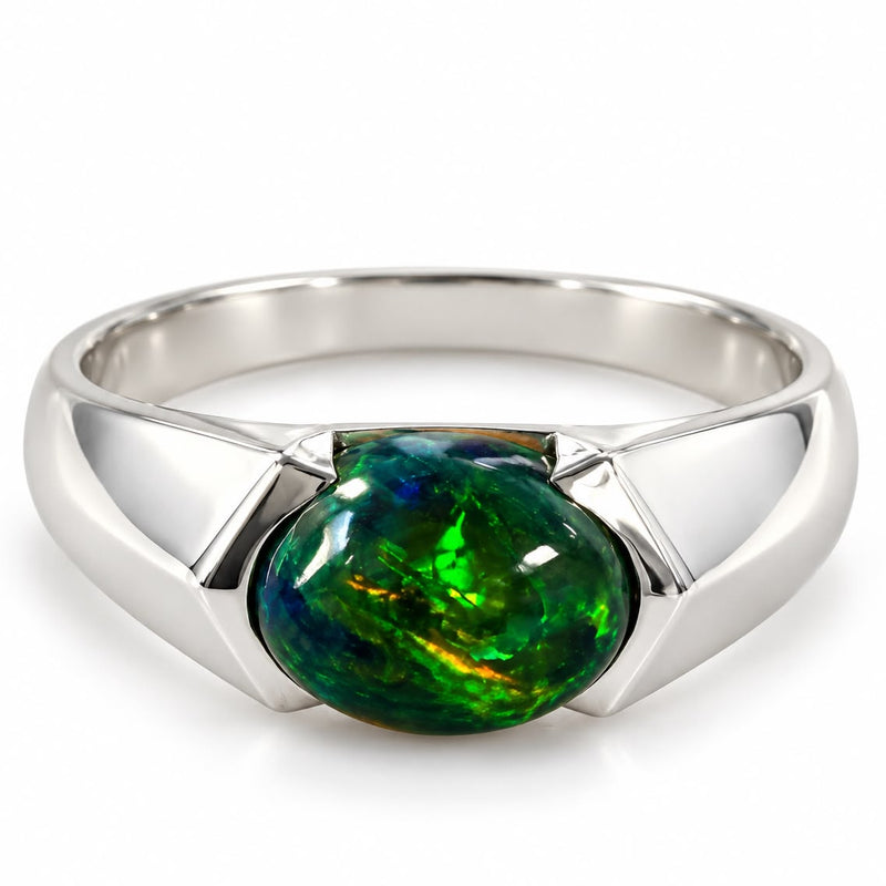 .925 Silver Black Opal Ring, photo 2 of 7