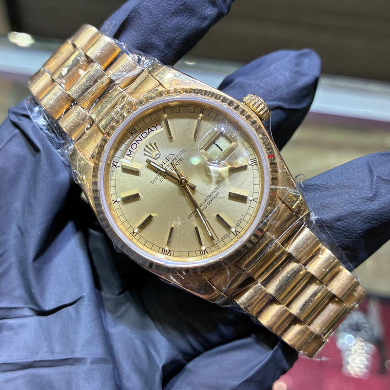 Rolex Day-Date 36mm | 18K Yellow Gold | Champagne Stick Dial, photo 1 of 2