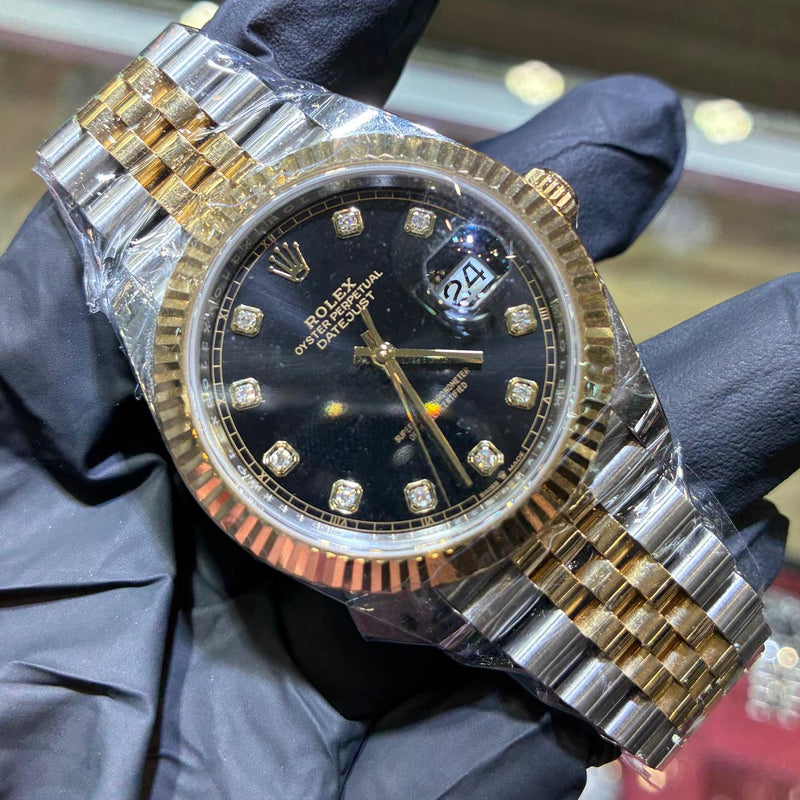 Rolex Datejust 41mm | Two Tone Yellow Gold | Black Diamond Dial, photo 1 of 2