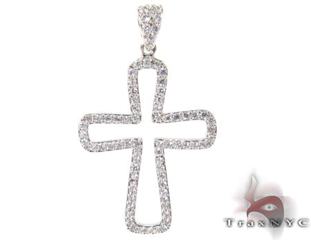 White Gold Diamond Cross Crucifix 27111 - Image 1