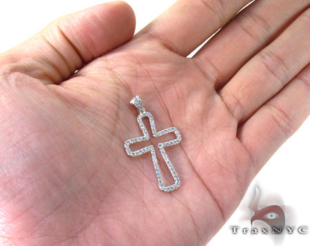 White Gold Diamond Cross Crucifix 27111 - Image 4