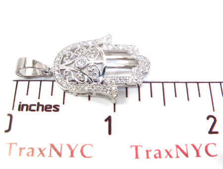 White Gold Hamsa Diamond Pendant 25012 - Image 7