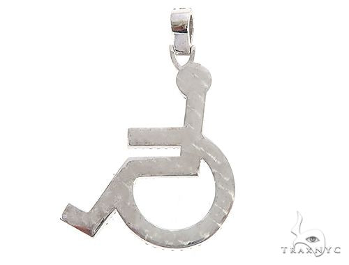 White Gold Handicap Figure Pendant 65493 - Image 3