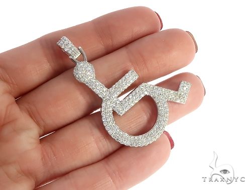 White Gold Handicap Figure Pendant 65493 - Image 5
