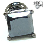 Black Gold Princess Cut Prong Black Diamond Earrings 23287 - Image 3