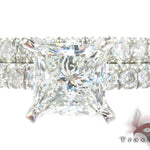 White Gold Princess Round Cut Prong Diamond Wedding Ring Set 24887 - Image 2