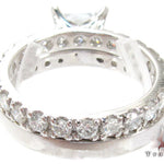 White Gold Princess Round Cut Prong Diamond Wedding Ring Set 24887 - Image 8