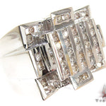 White Gold Round Cut Channel Diamond Crown Ring 24571 - Image 2