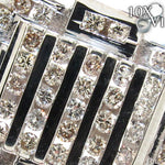 White Gold Round Cut Channel Diamond Crown Ring 24571 - Image 4