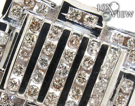 10K White Gold Round Cut Channel Diamond Crown Ring, photo 4 of 8