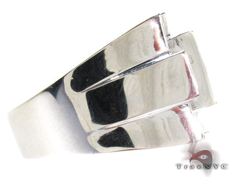 10K White Gold Round Cut Channel Diamond Crown Ring, photo 5 of 8
