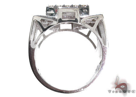 White Gold Round Cut Channel Diamond Crown Ring 24571 - Image 6