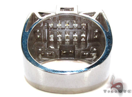 10K White Gold Round Cut Channel Diamond Crown Ring, photo 7 of 8