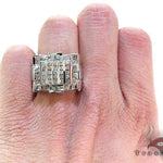 White Gold Round Cut Channel Diamond Crown Ring 24571 - Image 8