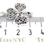 White Gold Round Cut Prong Black Diamond Clover Pendant 24855 - Image 7