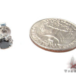 White Gold Round Cut Prong Black and White Diamond Earrings 24828 - Image 5