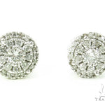 White Gold Round Cut Prong Diamond Earrings 23421 - Image 1