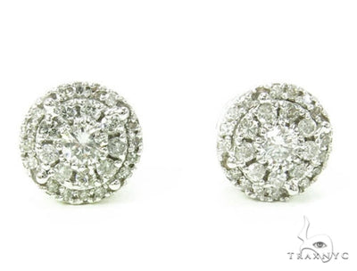 White Gold Round Cut Prong Diamond Earrings 23421 - Image 1