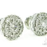 White Gold Round Cut Prong Diamond Earrings 23421 - Image 2