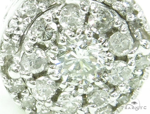 White Gold Round Cut Prong Diamond Earrings 23421 - Image 3