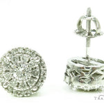 White Gold Round Cut Prong Diamond Earrings 23421 - Image 4
