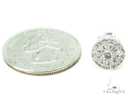 White Gold Round Cut Prong Diamond Earrings 23421 - Image 5