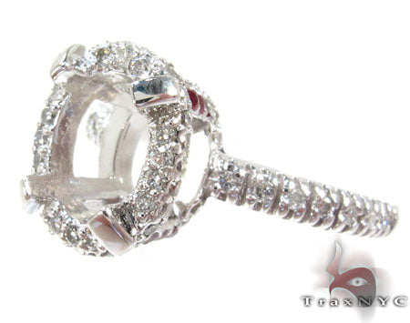 White Gold Round Cut Prong Diamond Semi Mount Ring 25103 - Image 5