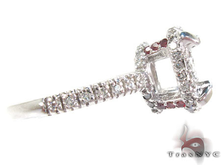 White Gold Round Cut Prong Diamond Semi Mount Ring 25103 - Image 6