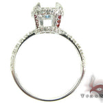 White Gold Round Cut Prong Diamond Semi Mount Ring 25103 - Image 7