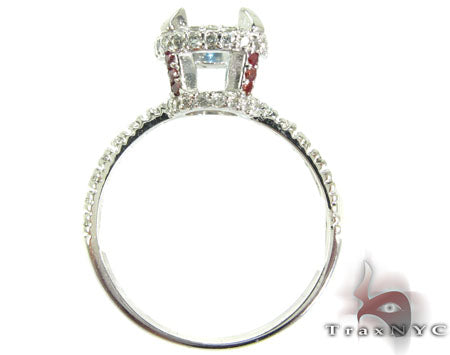 White Gold Round Cut Prong Diamond Semi Mount Ring 25103 - Image 7
