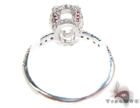 White Gold Round Cut Prong Diamond Semi Mount Ring 25103 - Image 8