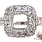 White Gold Round Princess Cut Prong Diamond Semi Mount Ring 25101 - Image 2