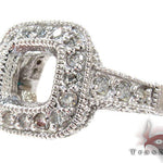 White Gold Round Princess Cut Prong Diamond Semi Mount Ring 25101 - Image 4