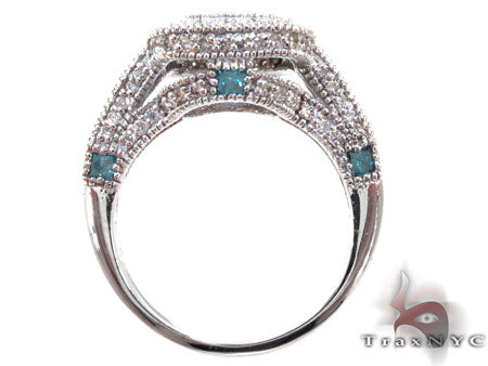 White Gold Round Princess Cut Prong Diamond Semi Mount Ring 25101 - Image 6