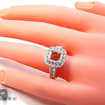 White Gold Round Princess Cut Prong Diamond Semi Mount Ring 25101 - Image 8