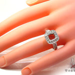 White Gold Round Princess Cut Prong Diamond Semi Mount Ring 25101 - Image 9