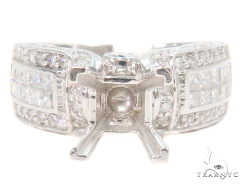 White Gold Solitaire Semi Mount Ring 30855 - Image 2