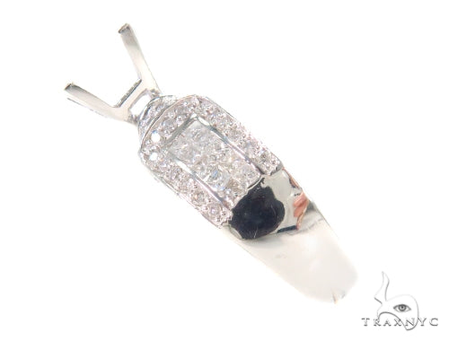 White Gold Solitaire Semi Mount Ring 30855 - Image 4