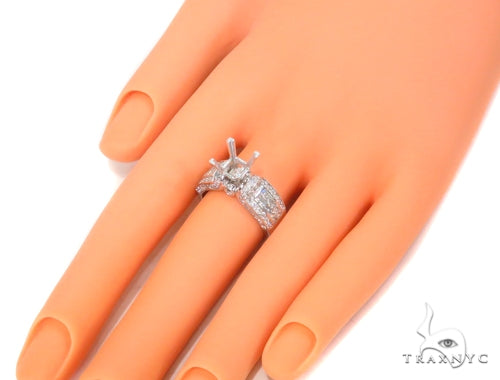 White Gold Solitaire Semi Mount Ring 30855 - Image 8