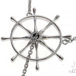White Gold Wheel And Anchor Chain Necklace 66073 - Image 4