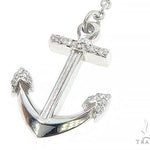 White Gold Wheel And Anchor Chain Necklace 66073 - Image 5